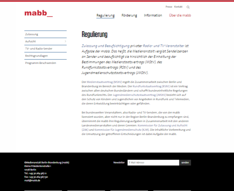 MABB_Regulierungen - CHILICON IT SOLUTIONS | Webentwicklung Berlin