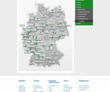Übersichtskarte Studentenwerke - CHILICON IT SOLUTIONS | Webentwicklung Berlin